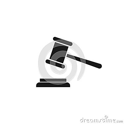 Hammer justice icon. Law symbol. Court gavel vector illustration. Vector Illustration