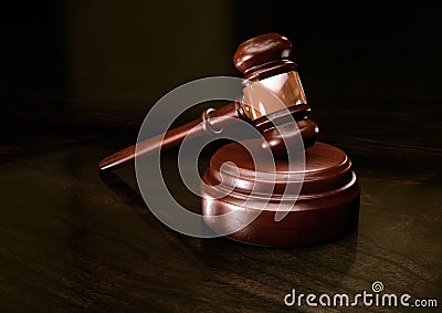 Wooden gavel and block Stock Photo