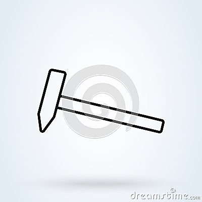 Hammer line art Simple vector modern icon design illustration Vector Illustration