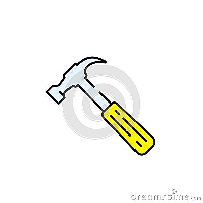 Hammer line icon Vector Illustration