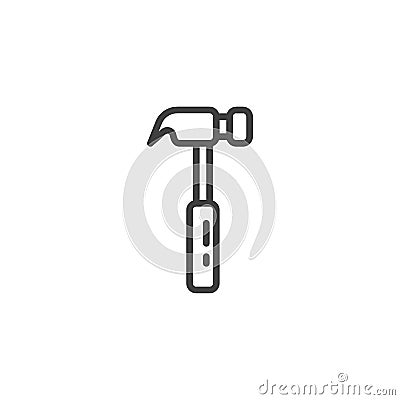 Hammer line icon Vector Illustration