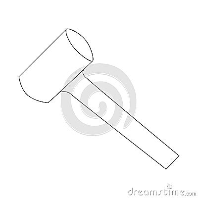 Hammer line icon. llustration for repair theme, doodle style Stock Photo