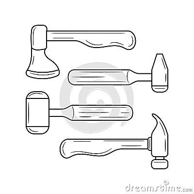 Hammer Mechanical Tools Hardware vector illustration Cartoon Illustration