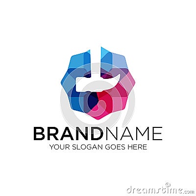 Hammer logo full color Vector Illustration