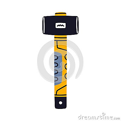 Hammer with Metal Head and Handle as Construction Tool Vector Illustration Vector Illustration