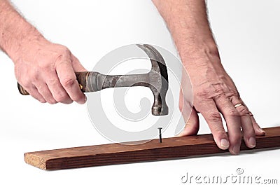 Hammer and nail Stock Photo