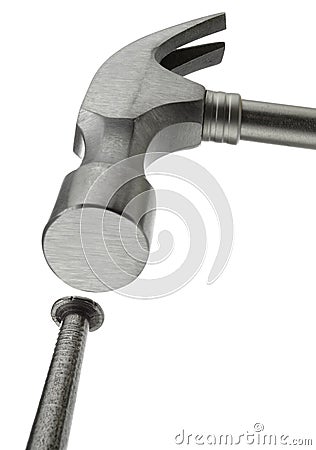 Hammer and nail Stock Photo