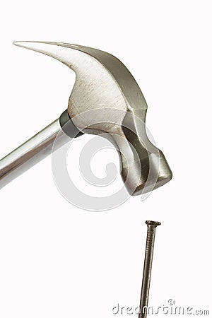 Hammer and nail Stock Photo