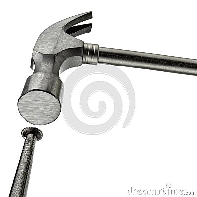 Hammer and nail isoloated Stock Photo