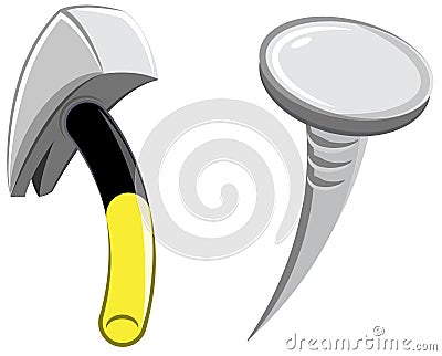 Hammer and nail Vector Illustration