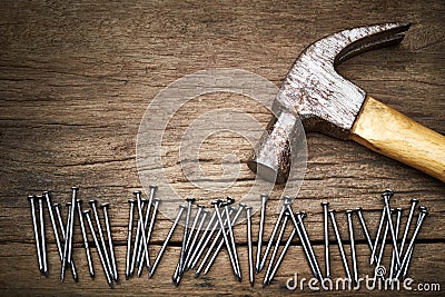 Hammer and nails Stock Photo