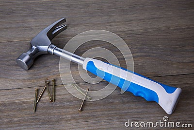 Hammer and nails Stock Photo