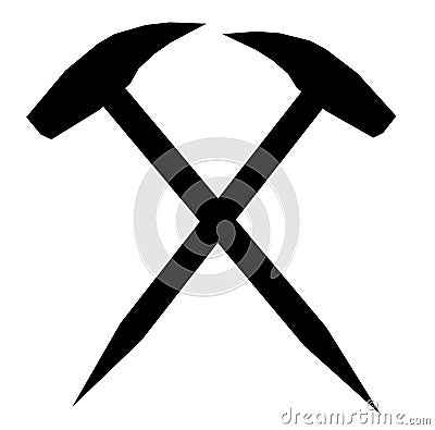 Hammer and pick symbol Cartoon Illustration