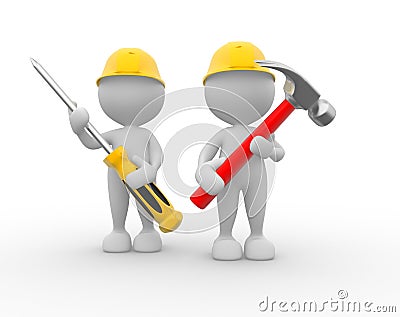 Hammer and screwdriver Stock Photo