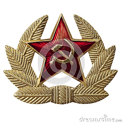 Hammer and Sickle Badge Stock Photo