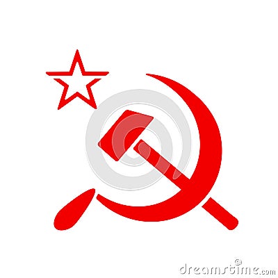 Hammer and sickle, Soviet Union USSR red symbol Vector Illustration
