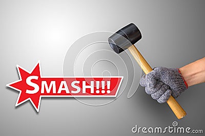 Hammer smash Stock Photo