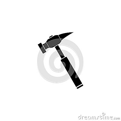 Hammer solid icon, build repair elements Vector Illustration