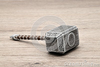 The hammer of Thor, the god of thunder. Mjolnir the hammer of Thor Editorial Stock Photo