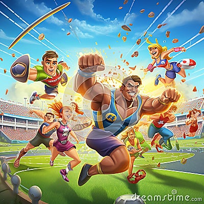 Hammer Throw Heroes: Forces of Momentum Stock Photo