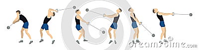 Hammer throw set. Vector Illustration
