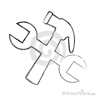 Hammer and wrench icon Vector Illustration