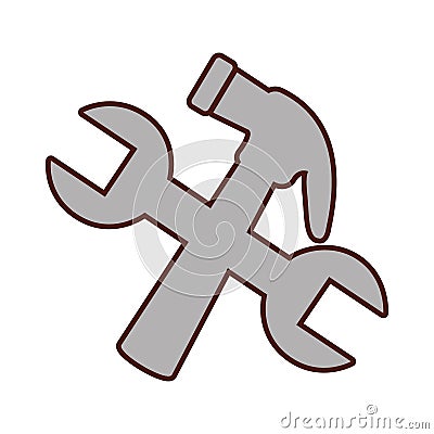 Hammer and wrench icon Vector Illustration