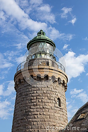 Hammeren Lighthouse on Bornholm, Denmark Editorial Stock Photo