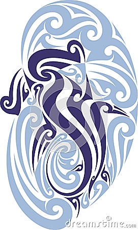 Hammerhead shark tattoo design Vector Illustration