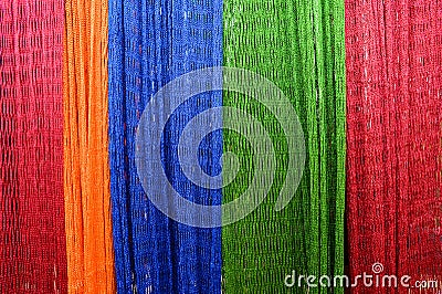 Hammock interlace from nylon rope Stock Photo