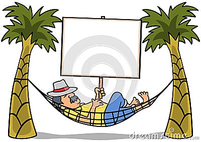 Hammock Man Sign Vector Illustration