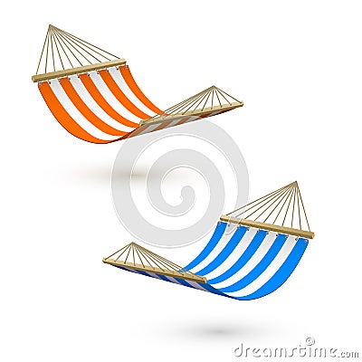 Hammock template. Camping or picnic relaxation. Tourism or vacation concept. Vector illustration Vector Illustration