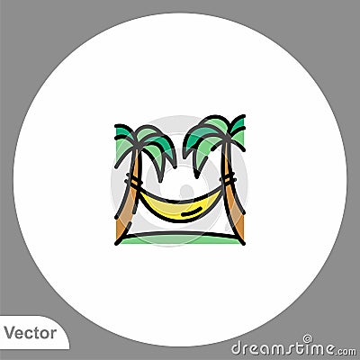 Hammock vector icon sign symbol Vector Illustration