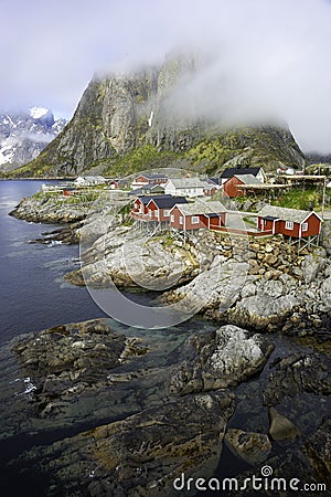 Hamnoy fishing village Stock Photo