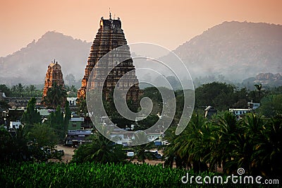 Hampi at sunset Stock Photo