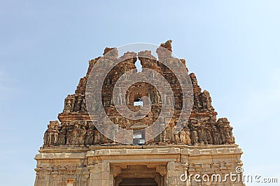 Hampi Vittala Temple Tower Ruin India Stock Photo