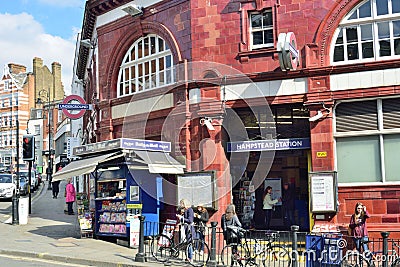 Hampstead Undergound station on sunny day Editorial Stock Photo