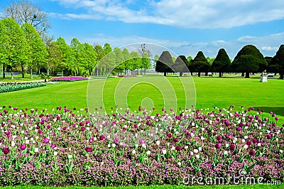 Hampton Court garden in spring, London, UK Stock Photo