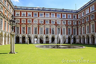 The Fountain Court of Hampton Court Palace, UK Editorial Stock Photo