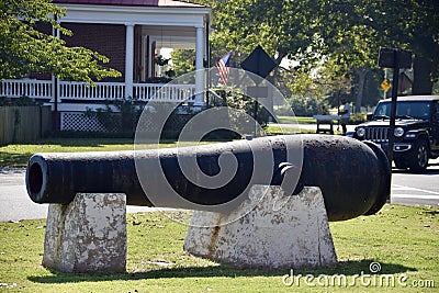 Hampton, VA, USA, October 4, 2019. The Lincoln Gun, Fort Monroe. 15-inch Rodman Gun, 1860. Editorial Stock Photo