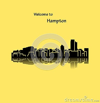 Hampton, Virginia ( city silhouette ) Vector Illustration