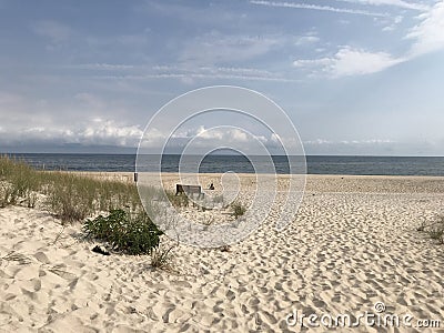 Hamptons sandy beaches at Labor day Stock Photo