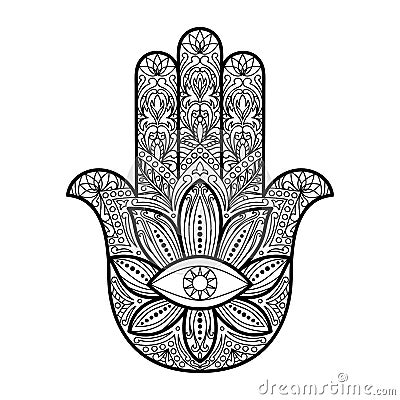 Hamsa Hand Of Fatima Amulet Stock Vector - Image: 80243889