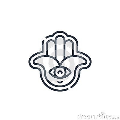 hamsa vector icon isolated on white background. Outline, thin line hamsa icon for website design and mobile, app development. Thin Vector Illustration