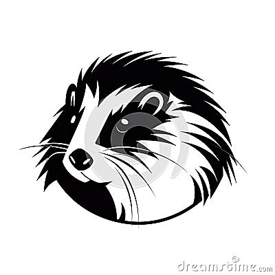Hamster Icon, Lemming Symbol, Minimal Guinea Pig Silhouette, Cavy Pet Portrait, Mouse Pictogram Stock Photo