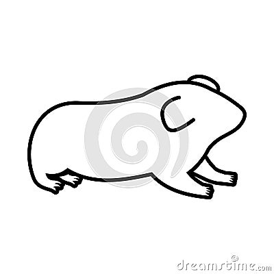 Hamster icon, outline style Stock Photo