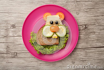 Hamster made of bread and vegetables Stock Photo