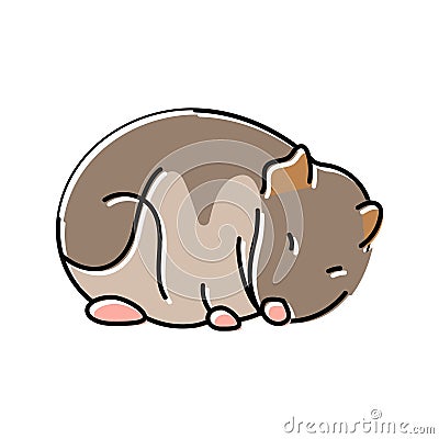 hamster sleeping pet color icon vector illustration Vector Illustration