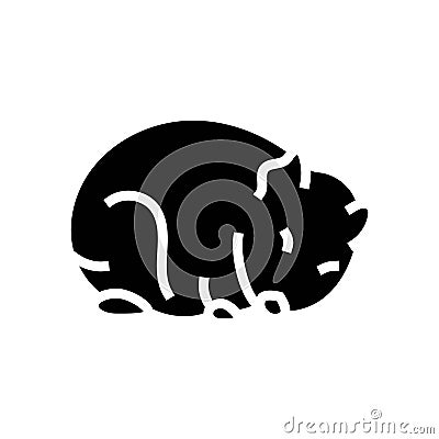 hamster sleeping pet glyph icon vector illustration Cartoon Illustration