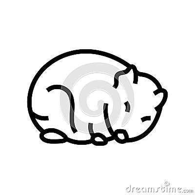 hamster sleeping pet line icon vector illustration Vector Illustration